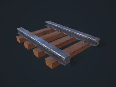 Train Railway Low-poly 3D model