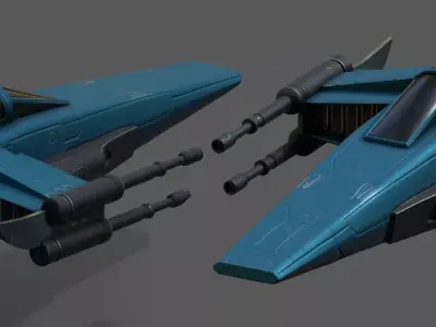 Spaceship starship scifi space futuristic cyborg Generic  Low-poly 3D model