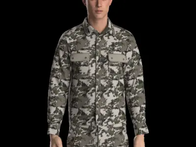 Urban Digital Camo Clothing Pack Low-poly 3D model
