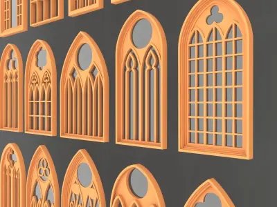 Gothic Windows Collections 3D model
