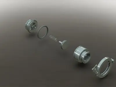 Sanitary check valve 2 - Vlvula de reteno padro sanitrio 2 Free 3D model
