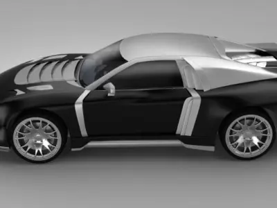 GT car with two engines Free 3D model