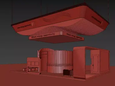 Open exhibition booth 3D model purchase