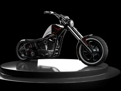 Chopper skull fire 3D model