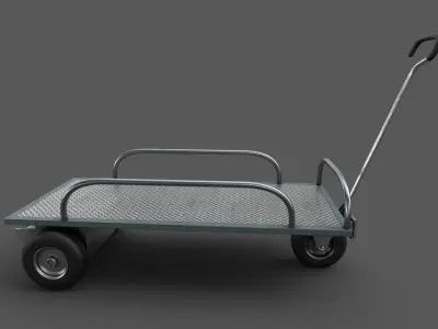 Three Wheel Trolley Low-poly 3D model