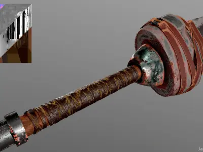 Dirty Sword Low-poly 3D model