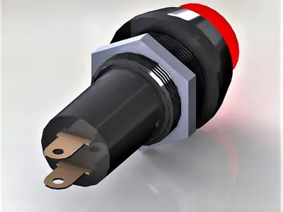  Signal bulb 10 red 3D model