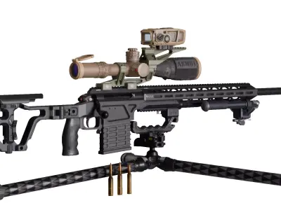 Victrix Scorpio V 338 Lapua Mag Low-poly 3D model