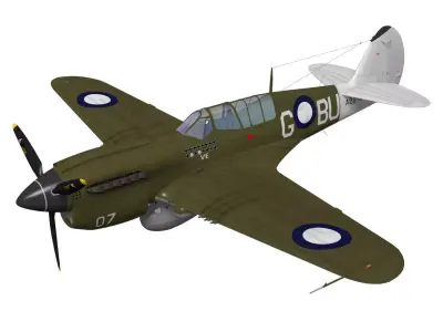 Curtiss P-40N Warhawk 3D model purchase