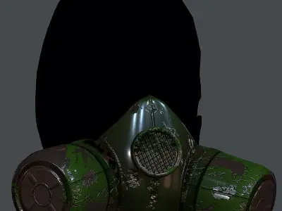 Gas mask helmet 3d model scifi Low-poly Low-poly 3D model Low-poly 3D model 7