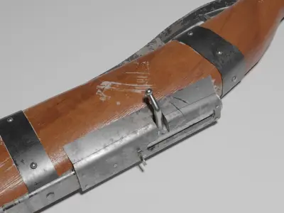 Post-Apocalyptic Rifle Low-poly 3D model