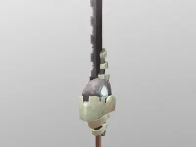 Edgetron - 3D low poly fantasy hand painted sword Low-poly 3D model