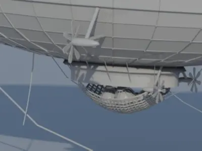Blimp-Zeppelin spacecraft Free low-poly 3D model