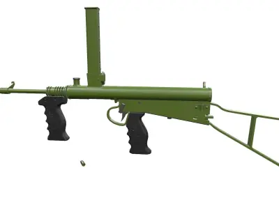 Owen Gun Low-poly PBR Low-poly 3D model