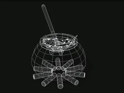 Witch Cauldron - Fish Soup Low-poly 3D model