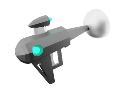 3d science fiction blaster icon 3D model purchase