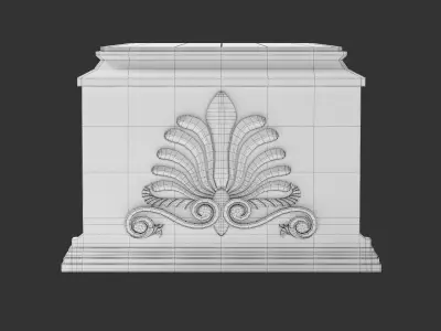 Classic coffee table with hand carved anthemion 3D model