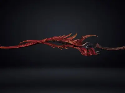 Futuristic Sword Low-poly 3D model 13