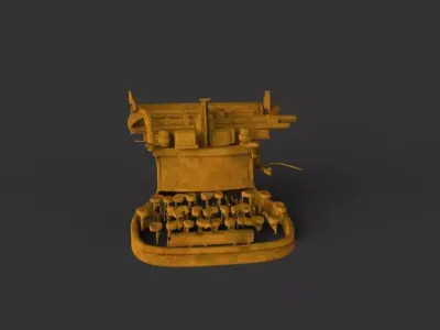 Old Retro Typewriter 3D print model
