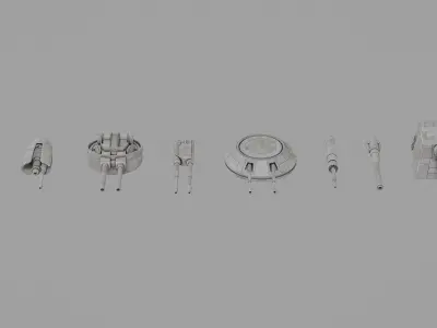 Sci-Fi Turrets and Guns Pack - Star Wars 3D model