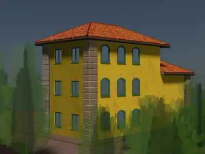 Retro building 2345 3D model