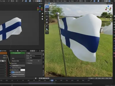 Animated Finland Flags 3D model