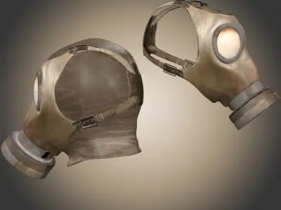 Gas Mask Low-poly 3D model