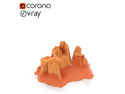 Ancient Canyon Fortress model pack Low-poly 3D model