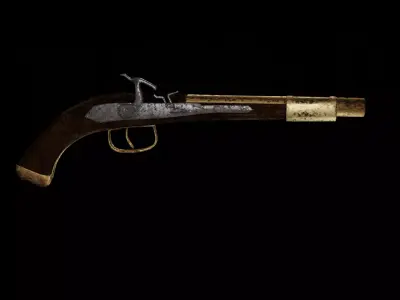 Old Pistol Low-poly 3D model buy