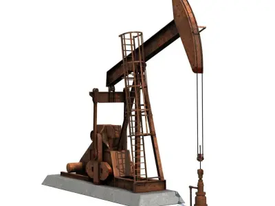Rusty Pumpjack Oil Well 3D model