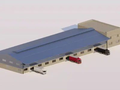 Warehouse-Warehouse Building 3D model 5