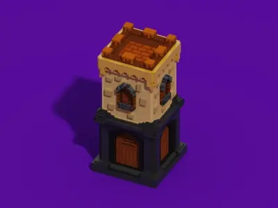 Voxel Archer Tower 3D And Isometric Sprite 3D model