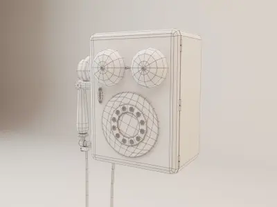 Antique Phone Free low-poly 3D model