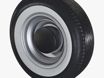 Retro Car Wheel M 1 3D model