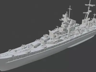 1-300 KMS Mainz cruiser 3D printed model 3D print model