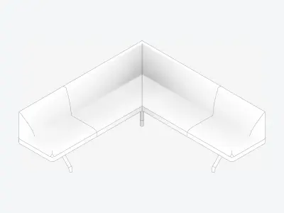 Seat - Bench - Worksmart - Corner Low-poly 3D model