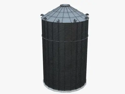 Grain silo2 Low-poly 3D model