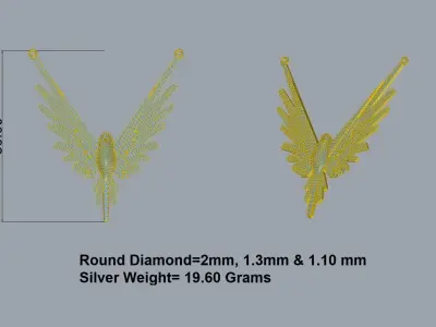 EAGLE DIAMOND PENDANT DESIGN FILE  3D print model