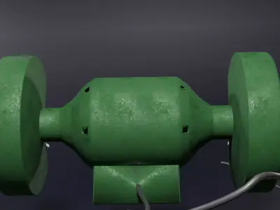 Industrial Bench Grinder - Ultra Realistic PBR - Game Ready Low-poly 3D model