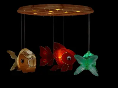 Chinese fish  lantern  3D model buy