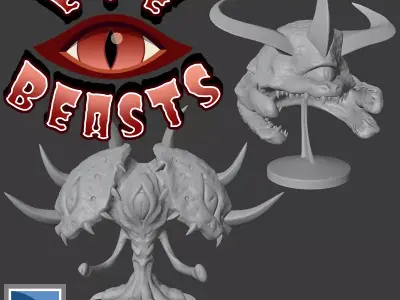 Giant Flying Eye Beasts Free 3D print model