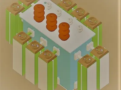 Power Transformer 3D Model New Design 3D model