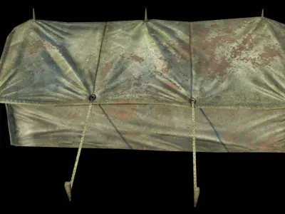 Military Tent - 2 - PBR - Textured Low-poly 3D model