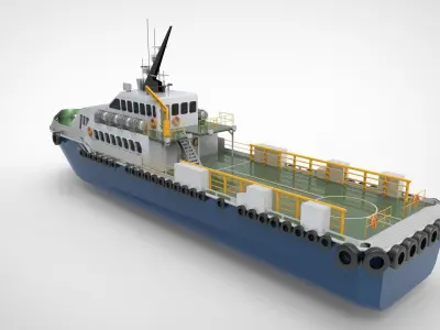 Crew boat offshore 3D model