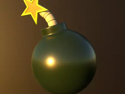3D Bomb Game asset Cartoon Low-poly 3D model