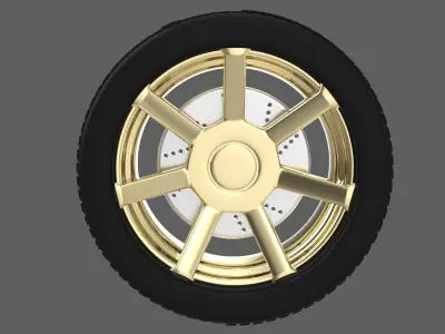 Simple Gold Wheel 2 3D model