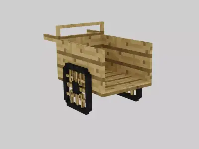 Minecraft Cart Free low-poly 3D model