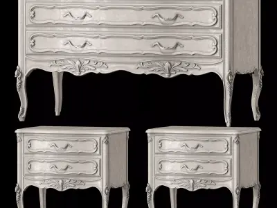 frenchbedroomcompany provencal nightstand and dresser 3D model
