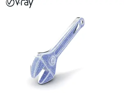 Adjustable Metallic Textured Wrench 3D model pack Low-poly 3D model