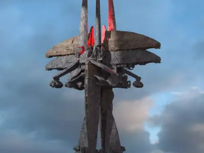 Dark Terra Former Tower Ship  3D model
